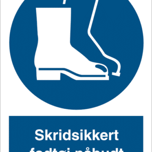 Skridsikkert fodtøj påbudt - Selvklæbende vinyl - 148 x 105 mm